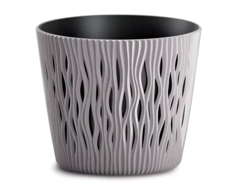 doniczka okragla z wkladem mocca 3L prosperplast sandy round