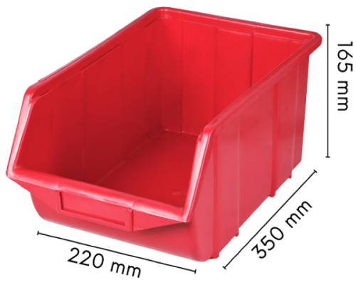 Kuweta warsztatowa duża czerwona Ecobox - wymiary