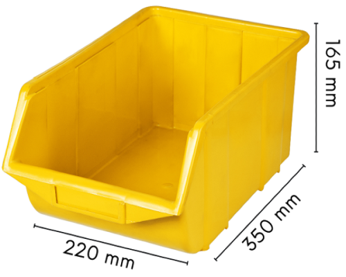 Kuweta warsztatowa duża żółta Ecobox - wymiary