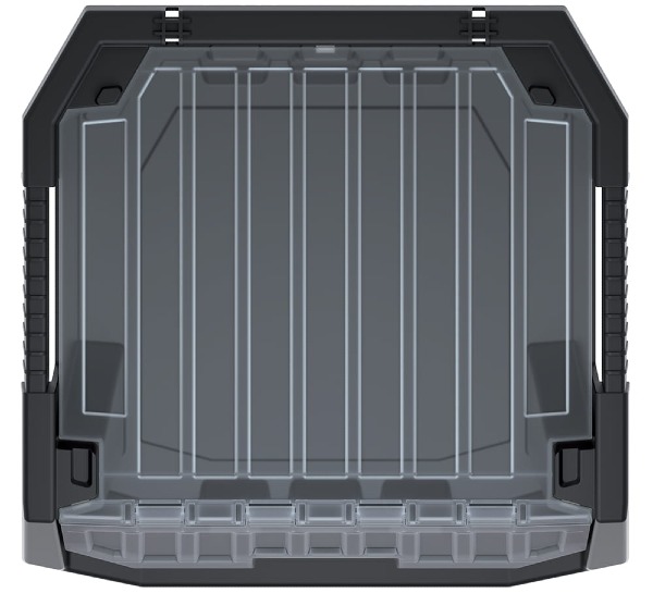 Widok od góry na kuwetę z pokrywą