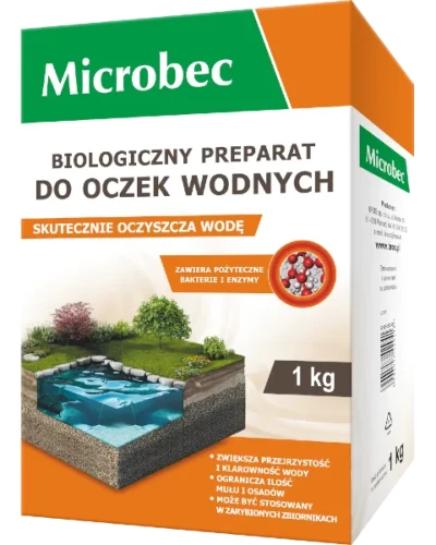 Środek do oczek wodnych Microbec preparat biologiczny 1 kg, sypki biopreparat bakteryjny w dużym opakowaniu do czyszczenia wody