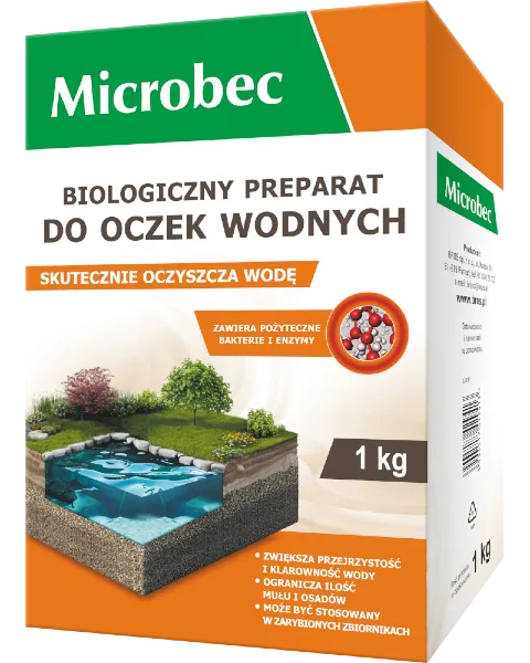 Środek do oczek wodnych Microbec preparat biologiczny 1 kg, sypki biopreparat bakteryjny w dużym opakowaniu do czyszczenia wody