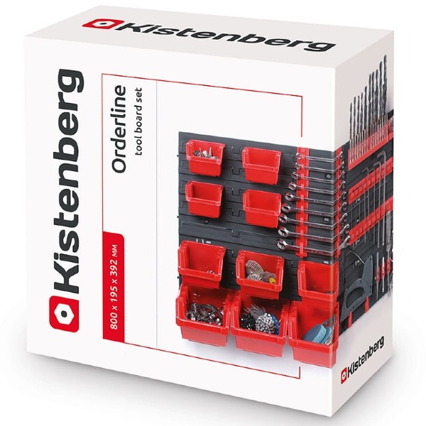 Wygodny karton, który sprawi, że zestaw tablic kuwet i haków warsztatowych będzie świetnym pomysłem na prezent dla męża lub chłopaka