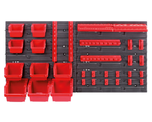 Zestaw tablica warsztatowa kuwety półki wieszaki na narzędzia Orderline