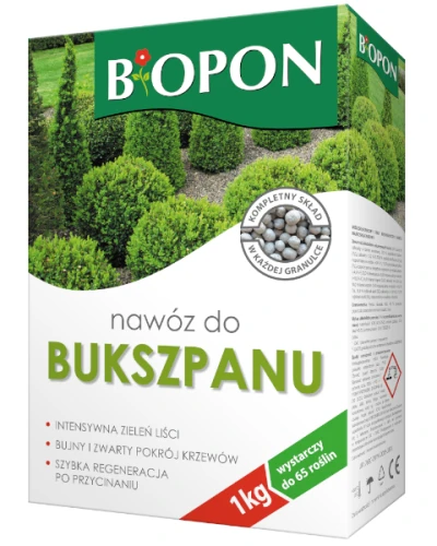 Specjalistyczny nawóz do bukszpanów i żywopłotów Bopon, karton 1 kg