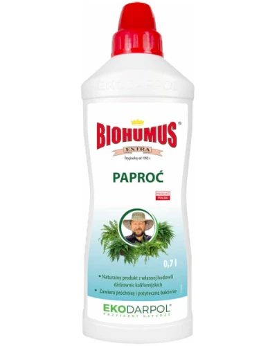 Ekologiczny nawóz płynny Biohumus Extra do paproci Ekodarpol, butelka 0,7 l