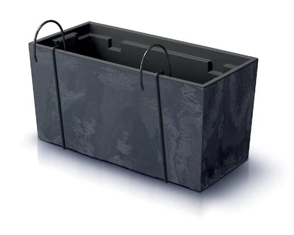 doniczka balkonowa prosperplast urbi case 40 cm antracyt prezentacja uchwytow