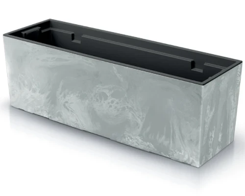 donica prostokatna prosperplast urbi case 40 cm szara z efektem betonu