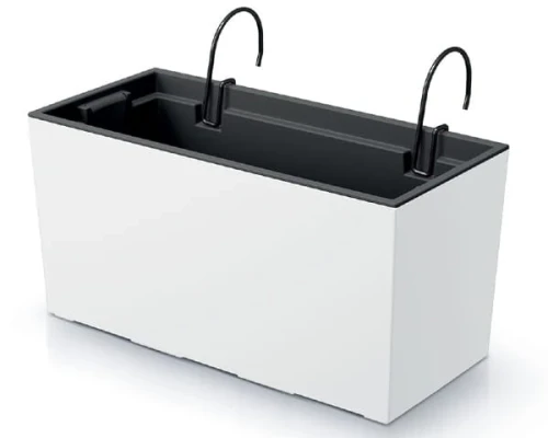 doniczka balkonowa z wieszakami prosperplast urbi case w biala 39 cm