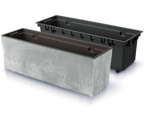 donica prostokatna z wkladem prosperplast urbi case 77 cm szara z efektem betonu