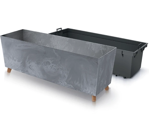 rosperplast urbi case doniczka podluzna na nozkach z wkladem marengo 77 cm