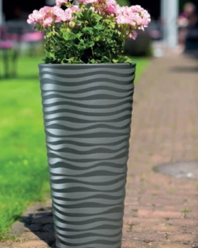 form-plastic sahara dunes slim antracyt 39,5 cm donica wysoka aranzacja w ogrodzie