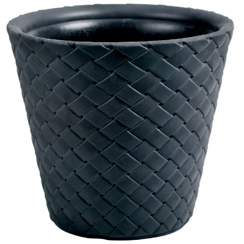 Wielka antracytowa donica ogrodowa Matuba 60 cm w kolorze antracytowym (pojemność 105L)