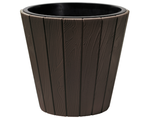 Brązowa doniczka na zewnątrz 28 cm + wkład mrozoodporna Woode
