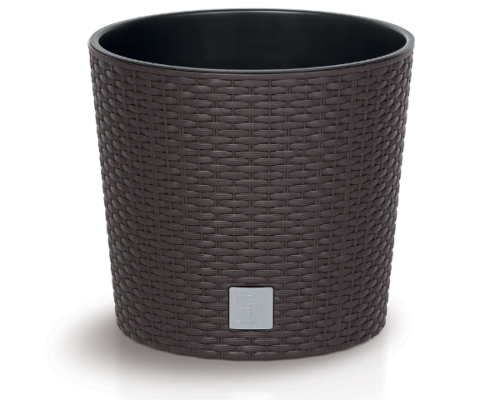 Brązowa doniczka okrągła 8,7L z wkładem 7,5L Rato Round