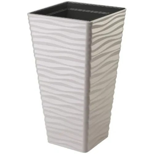 Szara donica kwadratowa Sahara Dunes z dekoracyjną strukturą 3D