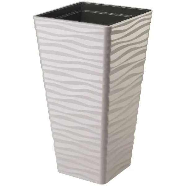 Szara donica kwadratowa Sahara Dunes z dekoracyjną strukturą 3D