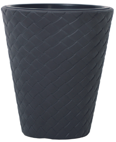 Duża doniczka ogrodowa czarna 35 cm z wkładem Matuba