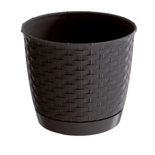 Doniczka okrągła z podstawką 2,8 l brązowa Ratolla Round