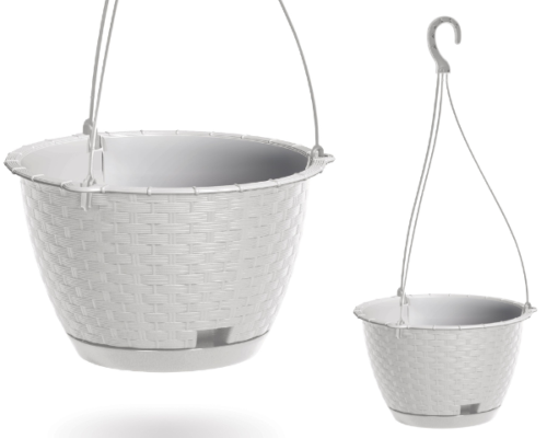 Doniczka wisząca biała 4,8L Ratolla Round W