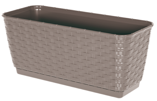 Doniczka długa z podstawką mocca 29 cm Ratolla P