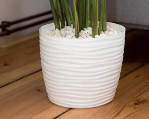 Doniczka okragla bialy Sahara aranzacja