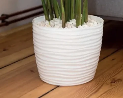 Doniczka okragla bialy Sahara aranzacja