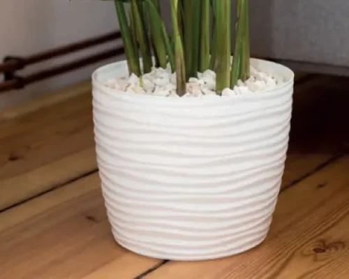 Doniczka okragla bialy Sahara aranzacja