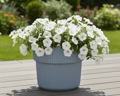 Szara donica okrągła Milly 40 cm aranżacja tarasu doniczka STAMATS