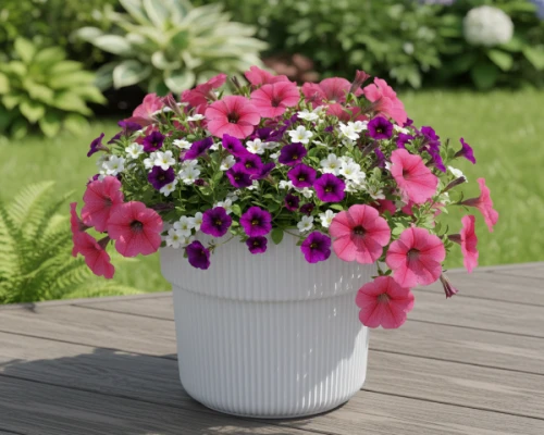 Doniczka ogrodowa Milly 30cm biała DBMIR300 Prosperplast - aranżacja na tarasie