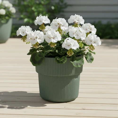 Zielona donica Milly 40cm na tarasie nowoczesna doniczka Prosperplast