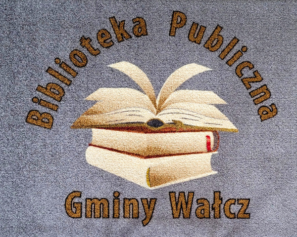 Wycieraczka z logo Jet-Print stamats, realizacja dla biblioteki publicznej w wałczu pod drzwi