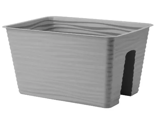 doniczka na balkon szara 39 cm form plastic sahara railing
