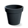 Antracytowa doniczka okrągła Lofly 20 cm DLOF200 Prosperplast. Grafitowa doniczka o matowym wykończeniu przedstawiona na białym tle.