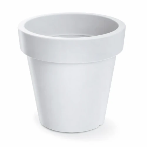 Biała donica okrągła Lofly 58 cm DLOF600 Prosperplast. Minimalistyczny kształt, matowa powierzchnia. Donica zaprezentowana na białym tle.