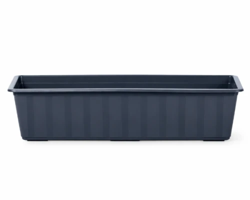 Antracytowa skrzynka balkonowa Agro 60 cm IS600 Prosperplast. Ciemna długa doniczka na białym tle.