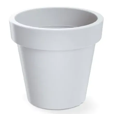 Biała doniczka okrągła Lofly 20 cm DLOF200 Prosperplast. Nowoczesna doniczka o matowym wykończeniu na białym tle.