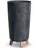 Donica na nozkach wysoka 44,5 cm kolor antracytowy Gracia Tubus Slim Beton Effect.