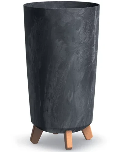 Donica na nozkach wysoka 44,5 cm kolor antracytowy Gracia Tubus Slim Beton Effect.