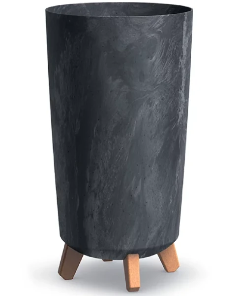 Donica na nozkach wysoka 44,5 cm kolor antracytowy Gracia Tubus Slim Beton Effect.