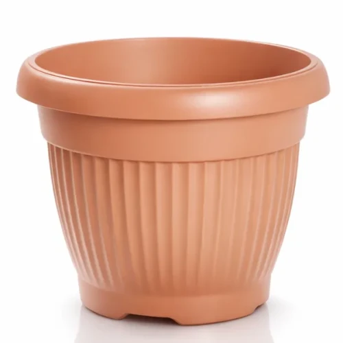 Doniczka okrągła Terra Prosperplast 40cm (20L) terakota - prezentacja na białym tle