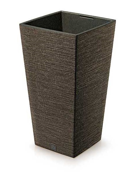 Doniczka wysoka Furu Eco Wood Prosperplast 38cm kawowa