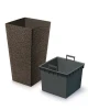 Doniczka wysoka kwadratowa Furu Eco Wood Prosperplast 38cm kawowa - prezentacja wkłądu wewnętrznego