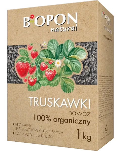 Ekologiczny nawóz do truskawek Bopon 100% organiczny granulat, karton 1 kg