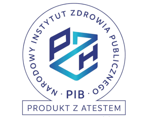 Okładzina poręczowa PCV posiada atest Narodowego Instytutu Zdrowia Publicznego.