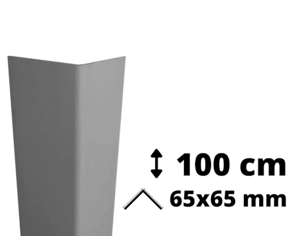 Narożnik ochronny z PVC AcroMat o symetrycznym przekroju 65x65 mm i długości 100 cm.