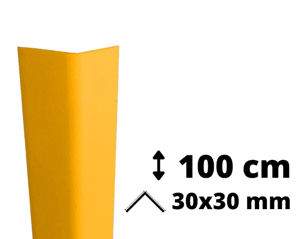 Narożnik ochronny z PVC AcroMat w kolorze miodowym o symetrycznym przekroju 30x30 mm i długości 100 cm.