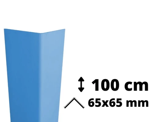 Narożnik ochronny z PVC AcroMat w kolorze sztormowym o symetrycznym przekroju 65x65 mm i długości 100 cm.