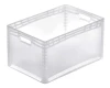 Transparentny pojemnik magazynowo-transportowy z serii lightline o wymiarach 600x400x320 mm.
