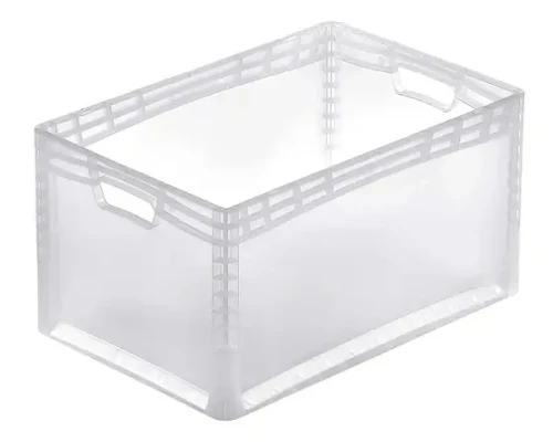 Transparentny pojemnik magazynowo-transportowy z serii lightline o wymiarach 600x400x320 mm.